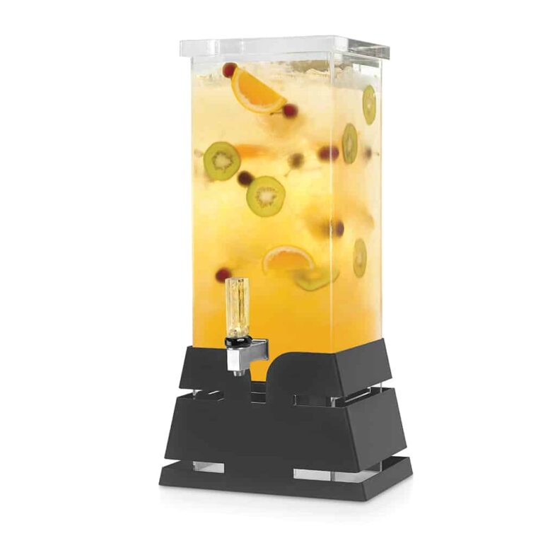 Dispensador de bebidas cuadrado con base piramidal negra mate de 11,3 L