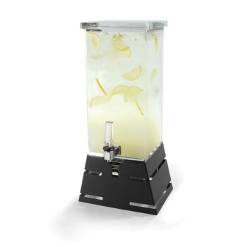 Dispensador de bebidas cuadrado con base piramidal negra mate de 15 L