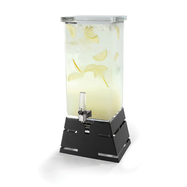 Dispensador de bebidas cuadrado con base piramidal negra mate de 15 L