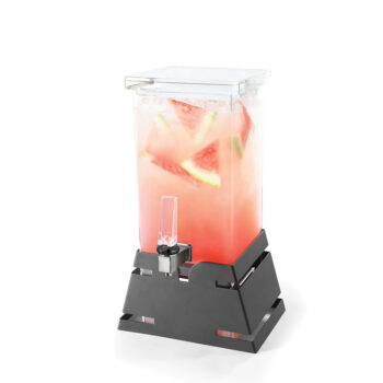 Dispensador de bebidas cuadrado con base piramidal negra mate de 3,7 L