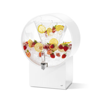 Dispensador de bebidas de acrílico blanco tipo barril de 19 L