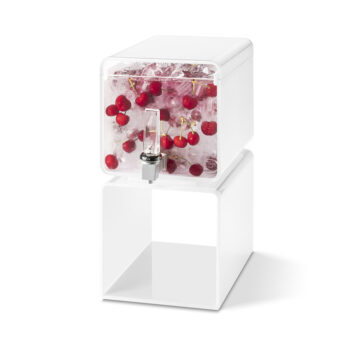 Dispensador de bebidas de acrílico blanco tipo cubo de 7,5 L LD187