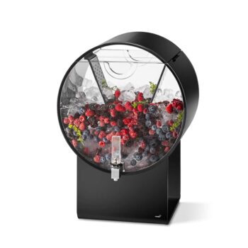 Dispensador de bebidas de acrílico negro tipo barril de 19 L