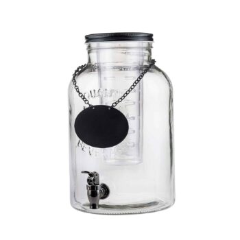 Dispensador de bebidas de vidrio con accesorios de hielo e infusor de 7,5 L
