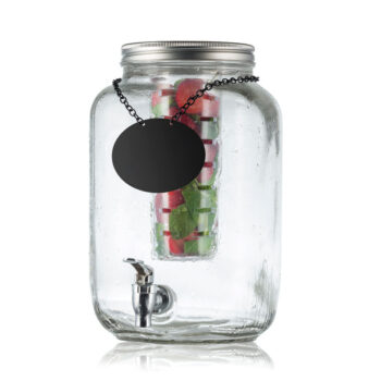 Dispensador de bebidas de vidrio con infusor de 7,5 L
