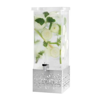 Dispensador de bebidas Iris con base piramidal de acero inoxidable de 11,3 L