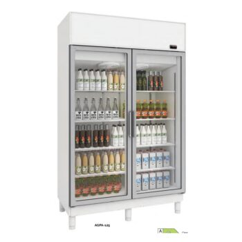 Expositor refrigerado de 2 puertas de cristal de 1.250 mm