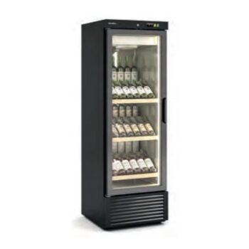 Armario de vino de 1 puerta de cristal con interior inox