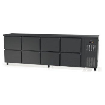 Mueble refrigerado snack bar negro con cajones opcionales