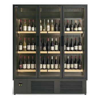 Armario cava de vino mural con puertas de cristal