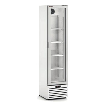 Expositor vertical estrecho de 1 puerta de cristal de 437 mm