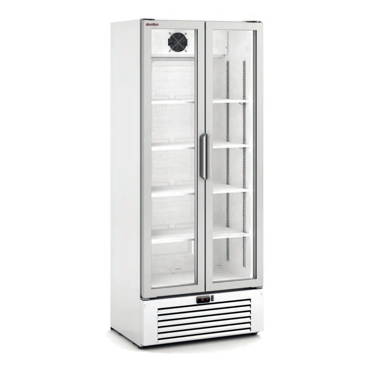 Expositor refrigerado vertical de 2 puertas de cristal