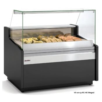Vitrina refrigerada de cubetas GN con cristal recto, de 102 a 246 cm