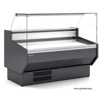 Vitrina refrigerada para carnicería y charcutería de doble cristal recto fondo 94 cm