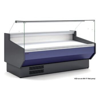 Vitrina refrigerada para carnicería y charcutería de doble cristal recto fondo 108 cm