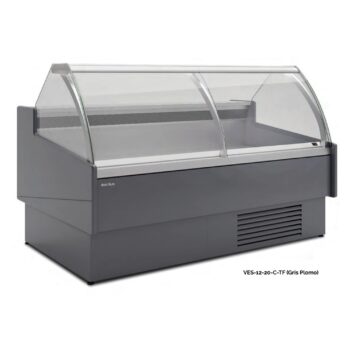 Vitrina expositora refrigerada de cristal curvo elevable fondo 121,5 cm