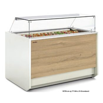 Vitrina refrigerada con cubetas GN fondo 100 cm