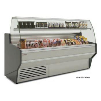 Vitrina expositora refrigerada de cristal curvo fondo 80 cm