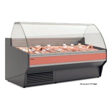 Vitrina expositora refrigerada de cristal curvo fondo 108 cm
