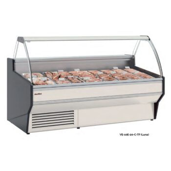 Vitrina expositora refrigerada de cristal curvo elevable fondo 108 cm