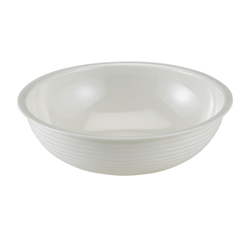 Ensaladera redonda de policarbonato, 20,3 cm de Ø, 1,6 L blanco