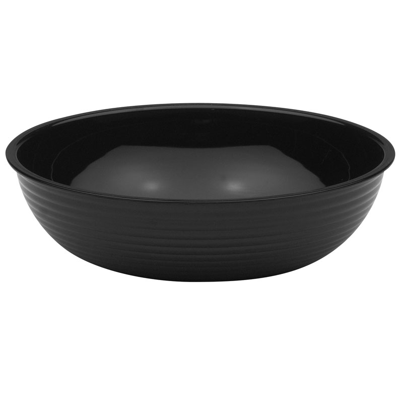 Ensaladera redonda de policarbonato, 45,7 cm de Ø, 19,1 L negro