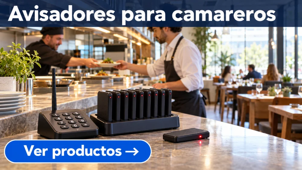 Avisadores para camareros en un restaurante moderno con luz natural
