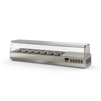 Vitrina refrigerada de ingredientes GN 1/4 o 1/3, de 135 a 255 cm
