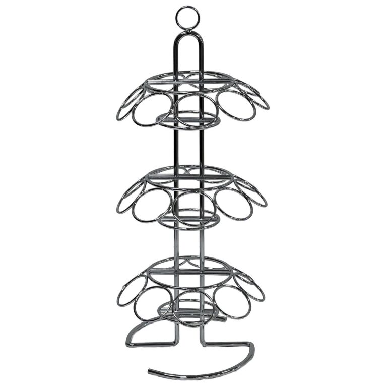 Expositor de metal cromado para 27 conos, 18,5 x 18,5 x 42 cm – TableCraft