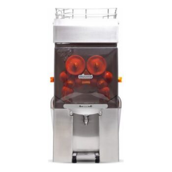 Exprimidor de naranjas automático con alimentador de 10 kg y grifo de autoservicio