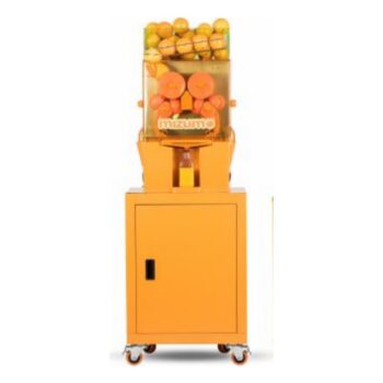 Exprimidor de naranjas automático con pódium y recipiente de residuos de 40 litros