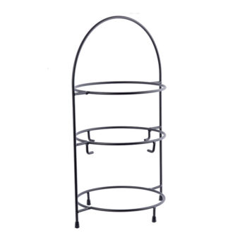 Torre para fajitas TableCraft de metal negro con 3 anillos
