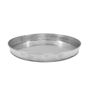 Bandeja redonda TableCraft Brickhouse de acero inoxidable, 27,5 cm