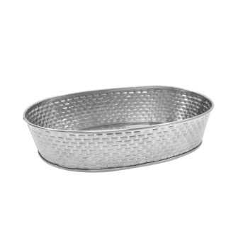 Bandeja ovalada TableCraft Brickhouse de acero inoxidable, 25 x 15 cm