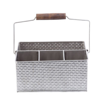 Caja portacubiertos rectangular TableCraft Brickhouse de acero inoxidable
