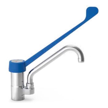 Grifo de sobremesa de dos aguas con accionamiento a codo
