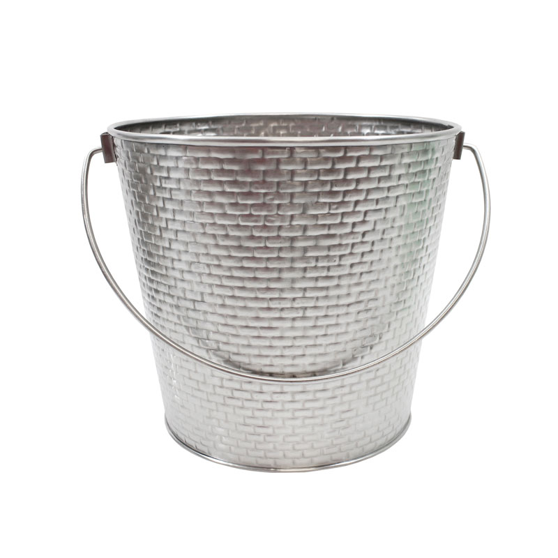 Cubo grande TableCraft Brickhouse de acero inoxidable, 23,5 x 21 cm