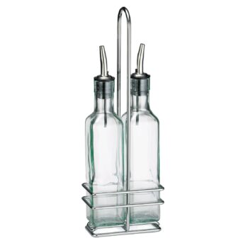 Juego de 2 botellas 9085 con soporte cromado TableCraft, 250 ml