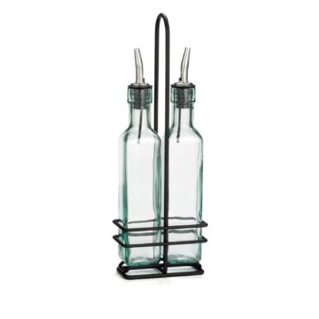 Juego de 2 botellas 9085 con soporte negro TableCraft, 250 ml