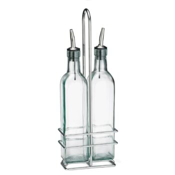 Juego de 2 botellas 916 con soporte cromado TableCraft, 470 ml