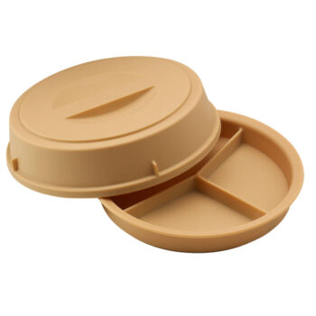 Plato de 3 compartimentos con tapa Cambro Camwear de policarbonato, Ø 24,1 cm
