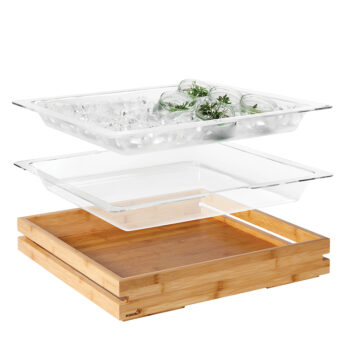 Inserto acrílico transparente para bandeja grande de bambú (2 uds.), 50,8 x 50,8 x 7,62 cm