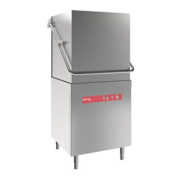 Lavavajillas de capota con brazos de acero inoxidable y 430 mm de altura útil