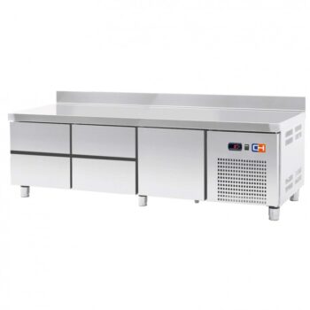 Mesa refrigerada baja de 179 cm con cinco cajones