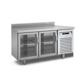 Mesa refrigerada Gastronorm con puertas de vidrio, de 135 a 270 cm
