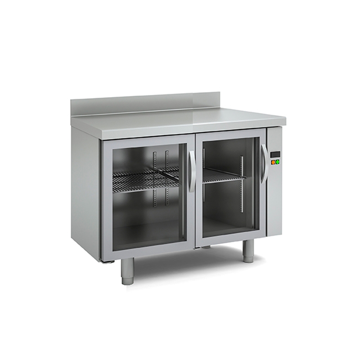 Mesa Gastronorm para frío remoto, refrigerada o de congelación, de 105 a 240 cm (puertas de vidrio)