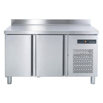 Mesa refrigerada de pastelería de acero inoxidable con dos puertas