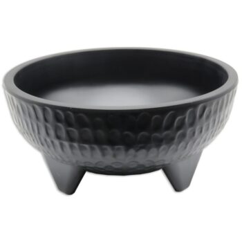 Molcajete de melamina para cocina mexicana, 1,9 L negro