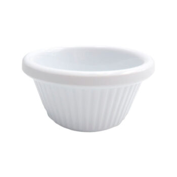 Ramekin acanalado de melamina sin BPA, 60 ml blanco
