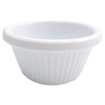 Ramekin acanalado de melamina sin BPA, 90 ml blanco